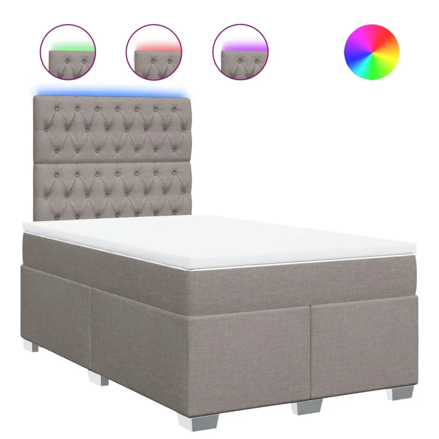 Sommier à lattes de lit avec matelas Taupe 120x200 cm Tissu - 2