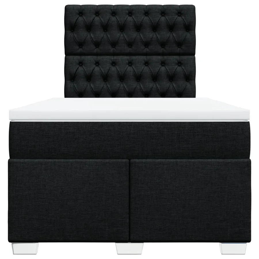 Sommier à lattes de lit avec matelas Noir 120x200 cm Tissu - 6