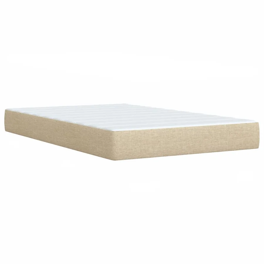 Sommier à lattes de lit avec matelas Crème 120x200 cm Tissu - 10