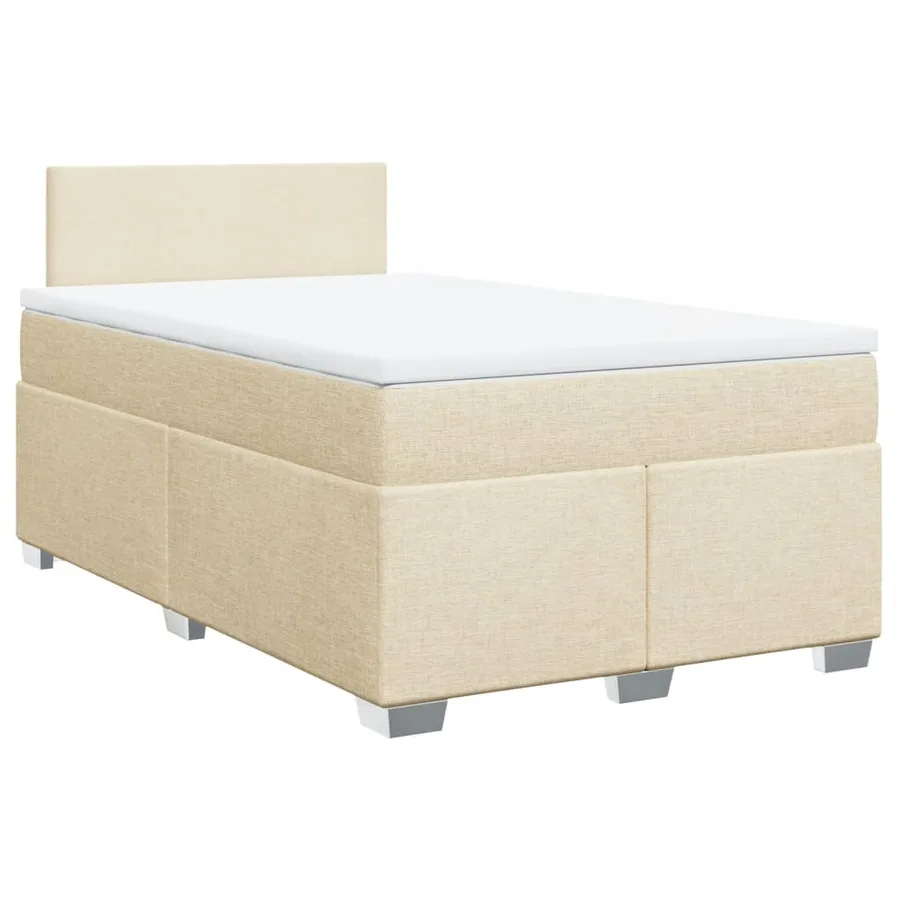 Sommier à lattes de lit avec matelas Crème 120x200 cm Tissu - 2