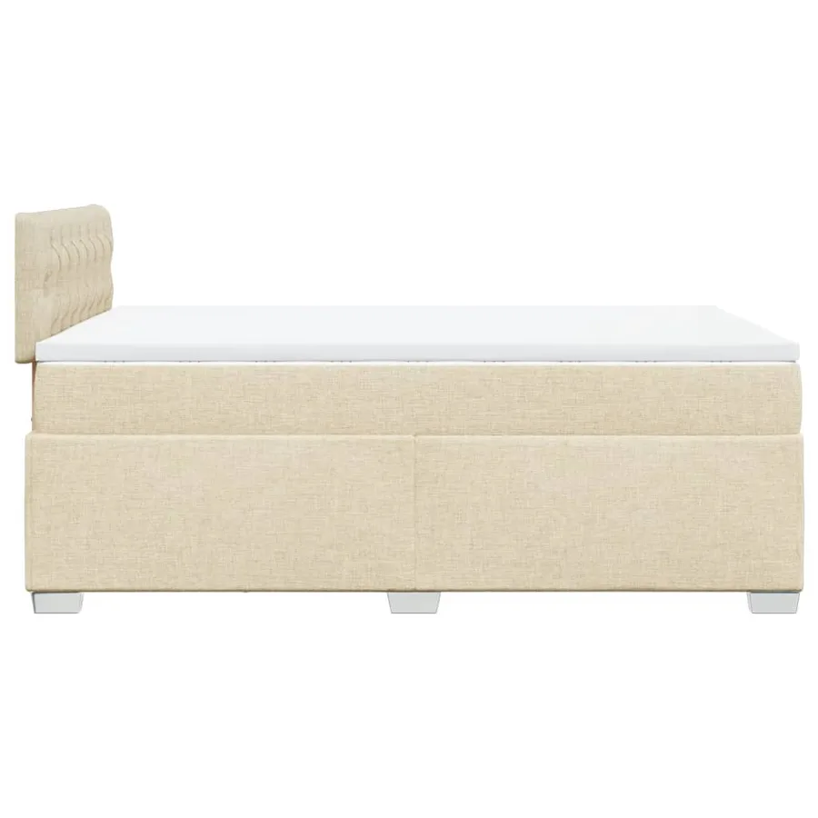 Sommier à lattes de lit avec matelas Crème 120x200 cm Tissu - 11
