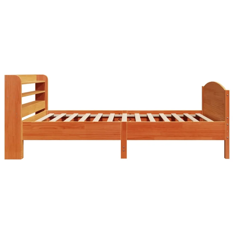 Cadre de lit sans matelas cire marron 100x200cm bois pin massif - 5