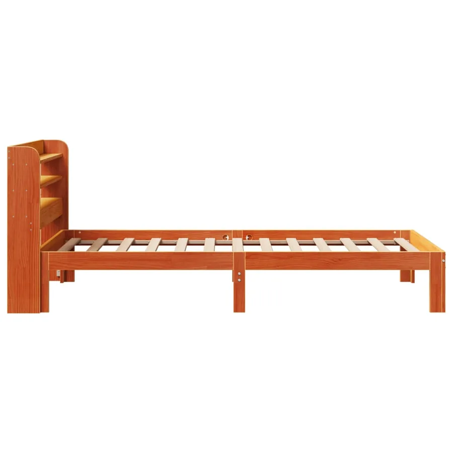 Cadre de lit sans matelas cire marron 100x200cm bois pin massif - 7