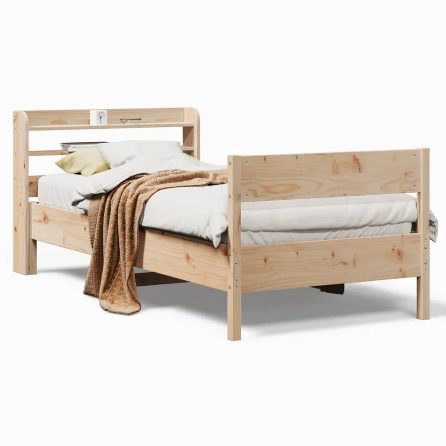 Cadre de lit sans matelas 90x190 cm bois de pin massif - 2