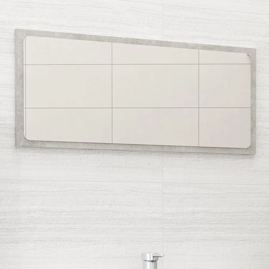 Miroir de salle de bain Gris béton 80x1,5x37 cm Aggloméré