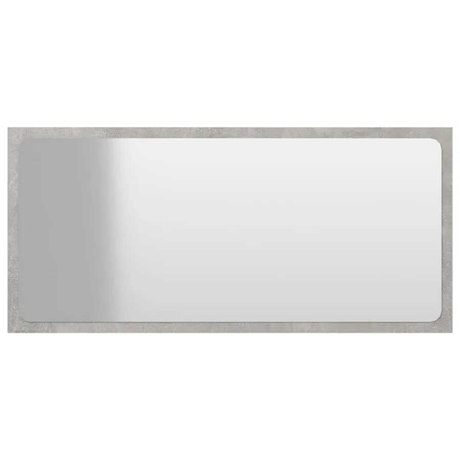 Miroir de salle de bain Gris béton 80x1,5x37 cm Aggloméré - 2