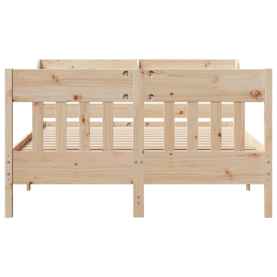 Cadre de lit sans matelas 150x200 cm bois de pin massif - 4