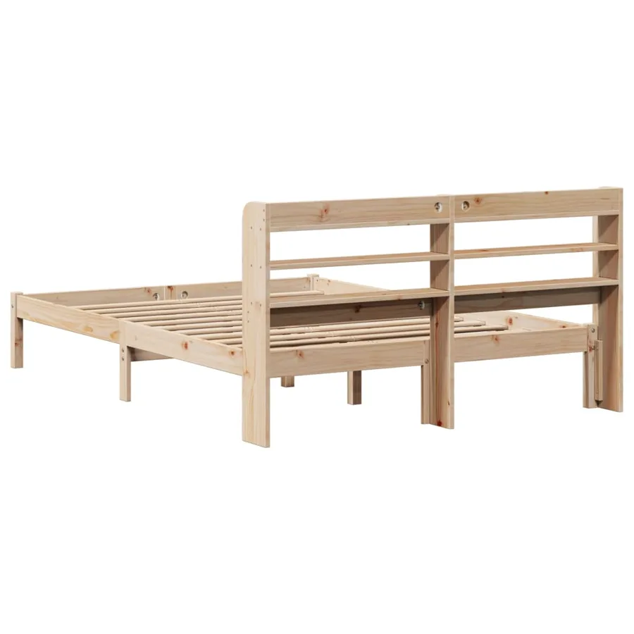 Cadre de lit sans matelas 150x200 cm bois de pin massif - 6