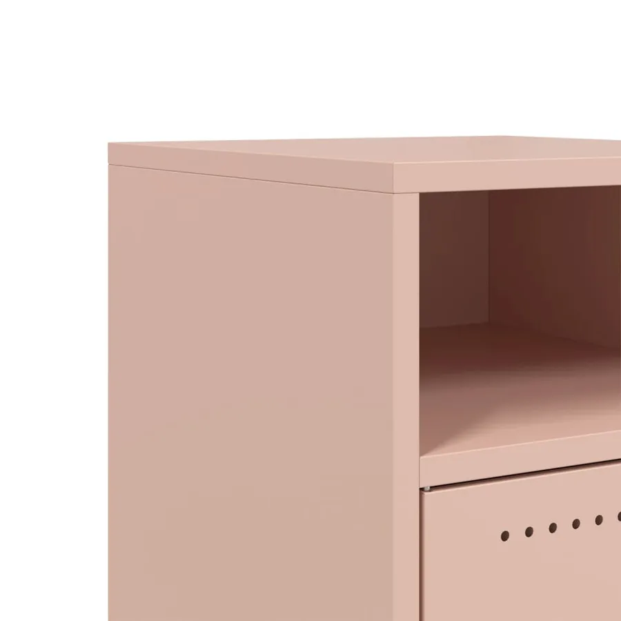 Tables de chevet 2 pcs rose 36x39x59 cm acier - 11