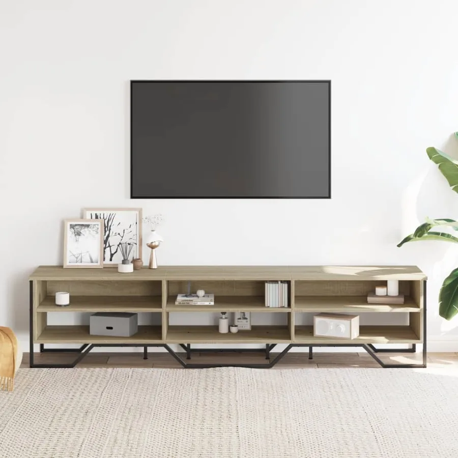 Meuble TV chêne sonoma 180x34x41 cm bois d'ingénierie - 3