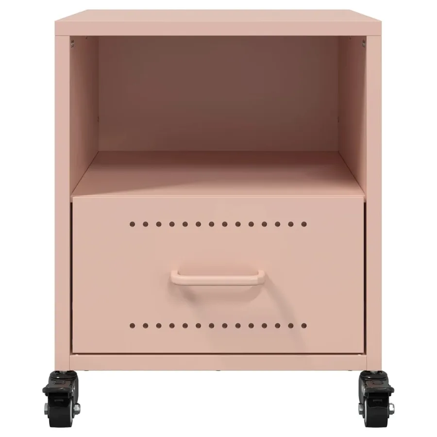 Table de chevet rose 36x39x43,5 cm acier - 6
