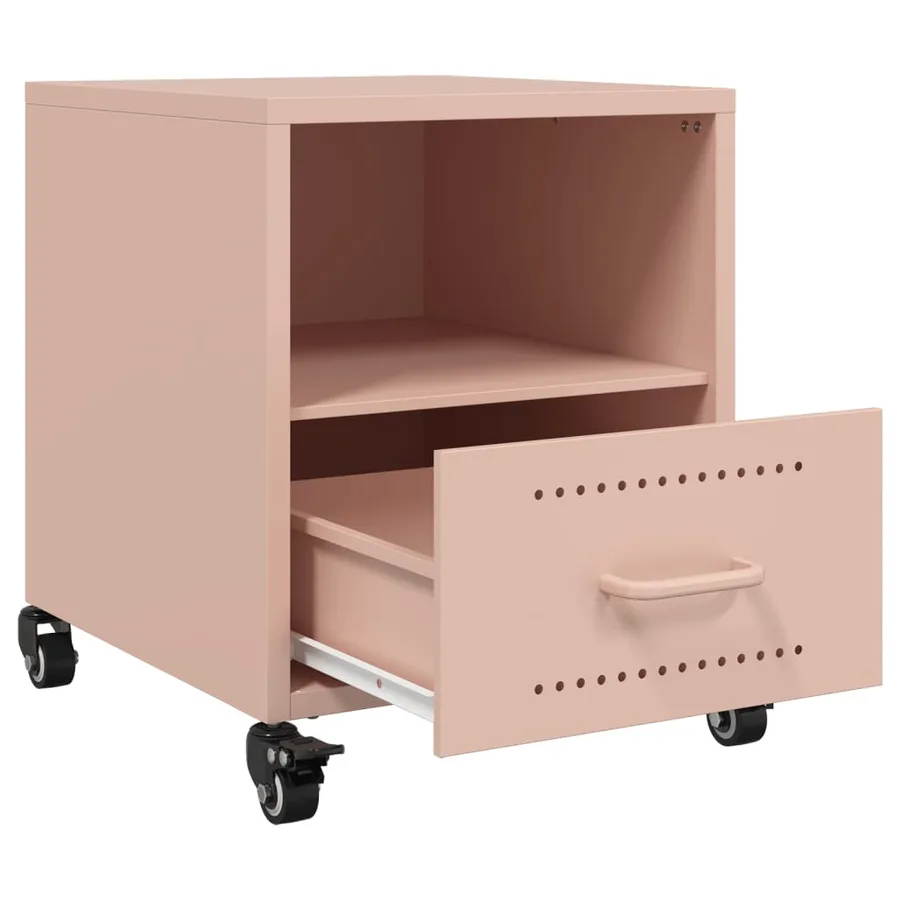 Table de chevet rose 36x39x43,5 cm acier - 9