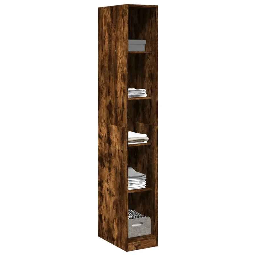 Garde-robe chêne fumé 30x50x200 cm bois d'ingénierie - 3