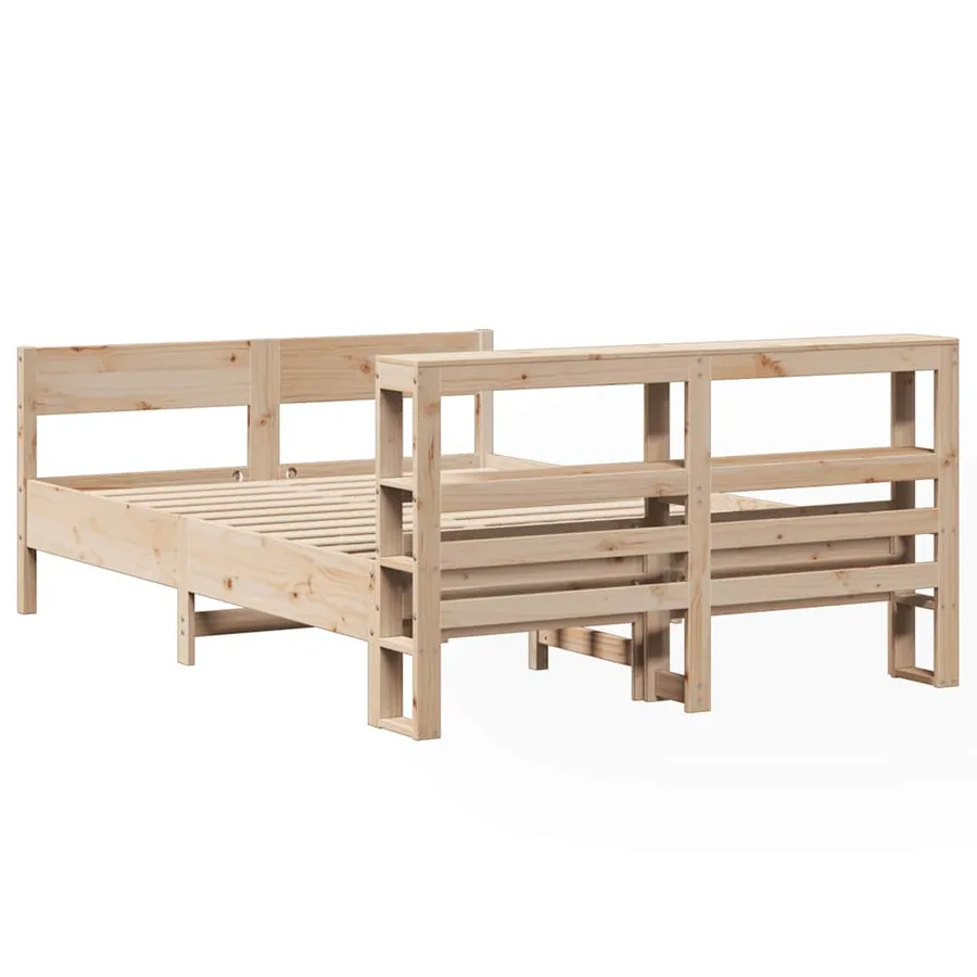 Cadre de lit sans matelas 150x200 cm bois de pin massif - 6