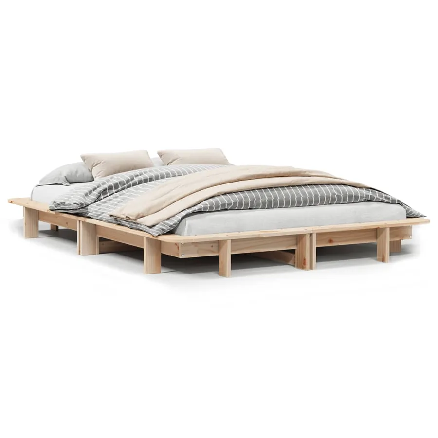 Cadre de lit sans matelas 120x200 cm bois de pin massif - 2