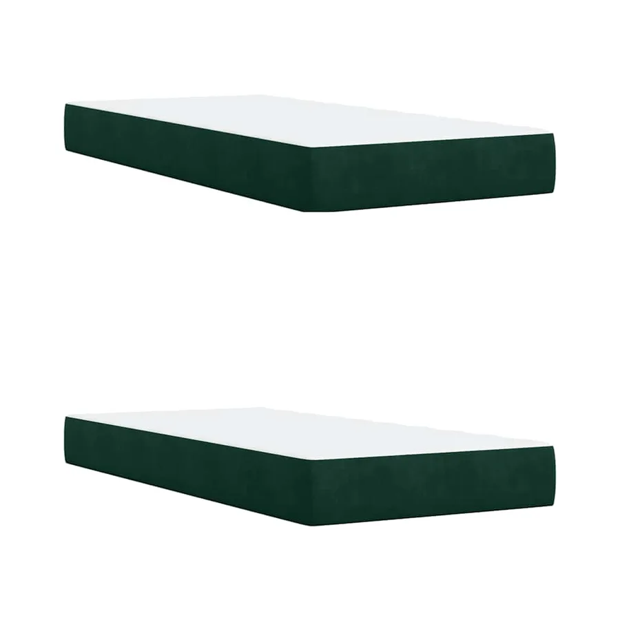 Sommier à lattes de lit et matelas Vert foncé 200x200cm Velours - 11