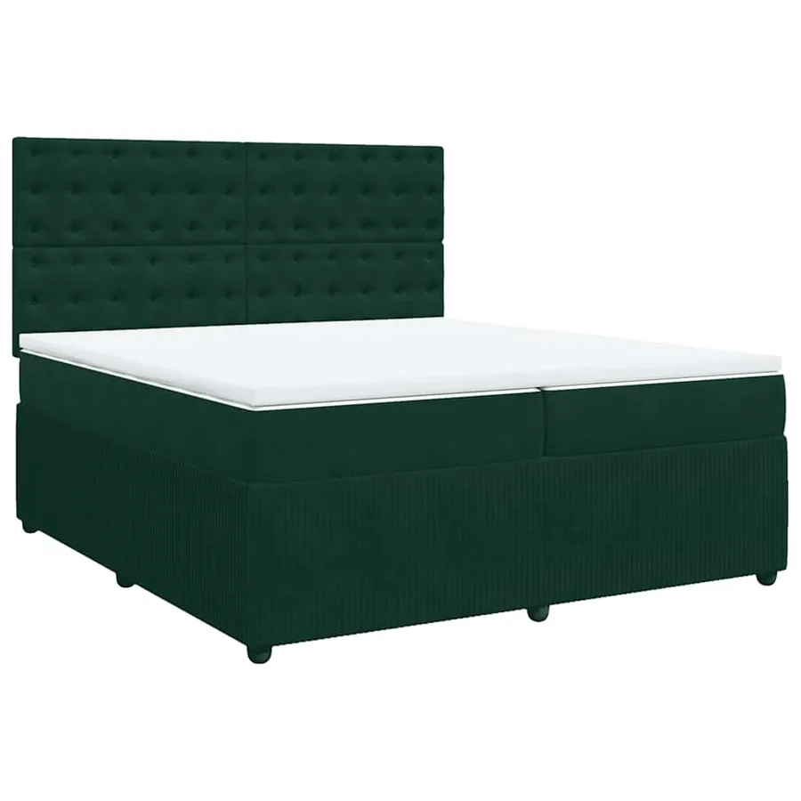Sommier à lattes de lit et matelas Vert foncé 200x200cm Velours - 3