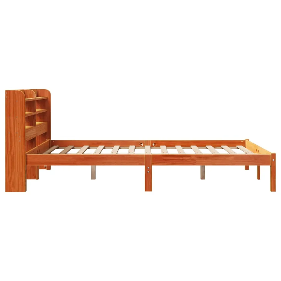 Cadre de lit et tête de lit sans matelas cire marron 150x200 cm - 7