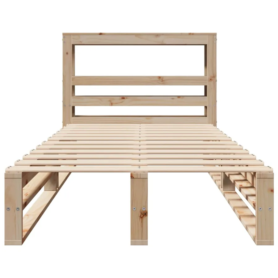 Cadre de lit sans matelas 90x200 cm bois de pin massif - 4