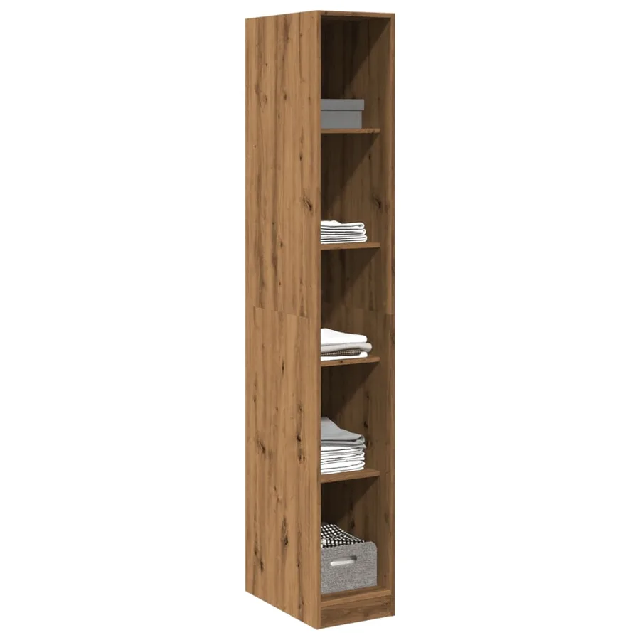 Garde-robe chêne artisanal 30x50x200 cm bois d'ingénierie - 3