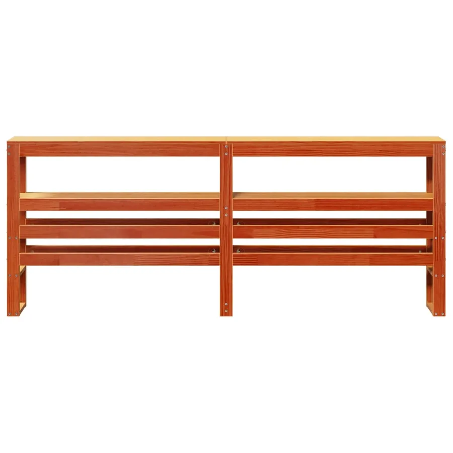 Tête de lit avec étagères marron cire 180 cm bois massif de pin - 3