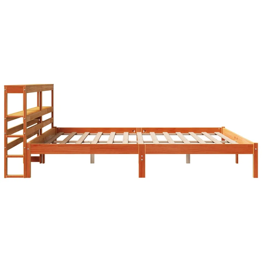 Cadre de lit et tête de lit sans matelas cire marron 180x200 cm - 5