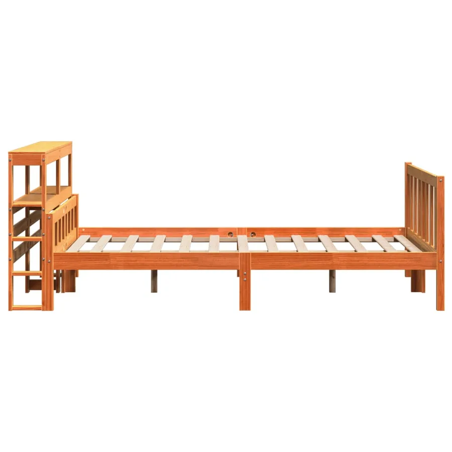 Cadre de lit et tête de lit sans matelas cire marron 150x200 cm - 5