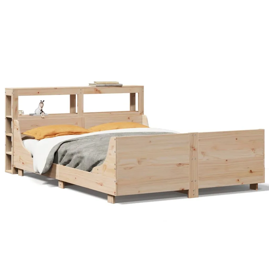 Cadre de lit sans matelas 140x200 cm bois massif de pin - 2