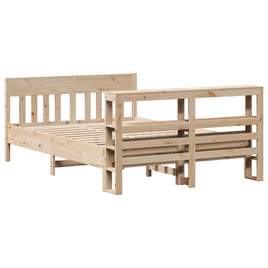 Cadre de lit sans matelas 140x200 cm bois massif de pin - 6