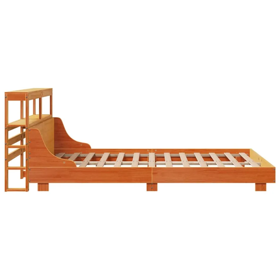 Cadre de lit sans matelas cire marron 150x200cm bois pin massif - 5