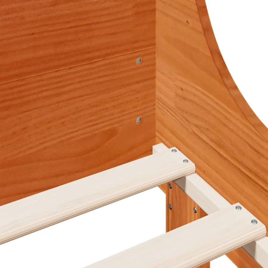 Cadre de lit sans matelas cire marron 150x200cm bois pin massif - 9