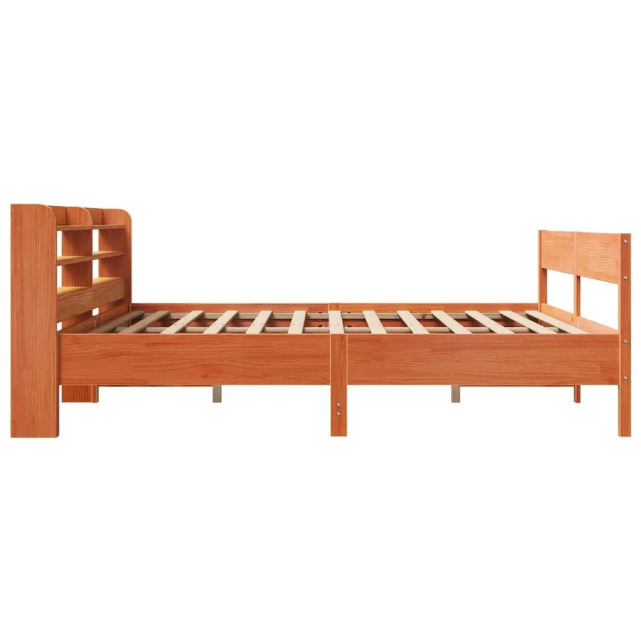 Cadre de lit sans matelas cire marron 180x200cm bois pin massif - 5