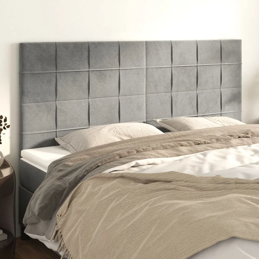 Tête de lit Gris clair 160x5x118/128 cm Velours