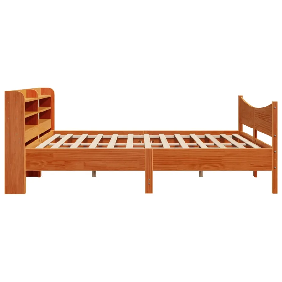 Cadre de lit et tête de lit cire marron 180x200 cm bois de pin - 7