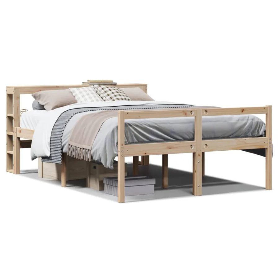 Lit pour personne âgée et tête de lit 120x190cm bois pin massif - 2