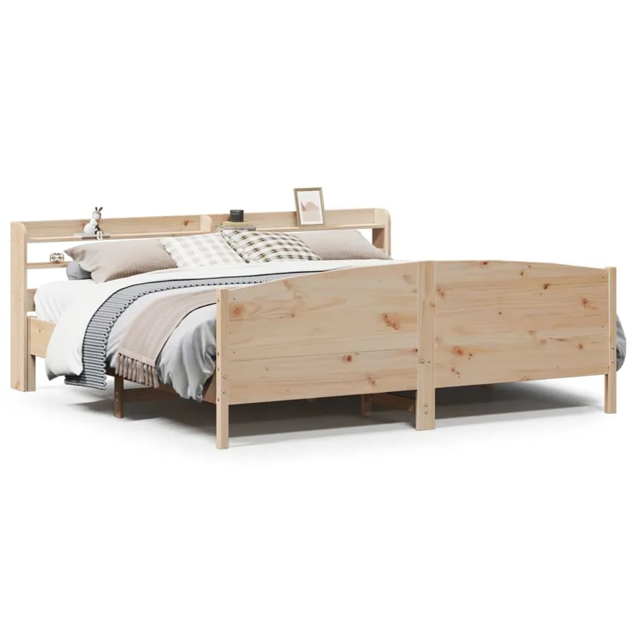 Cadre de lit sans matelas 180x200 cm bois massif de pin - 2