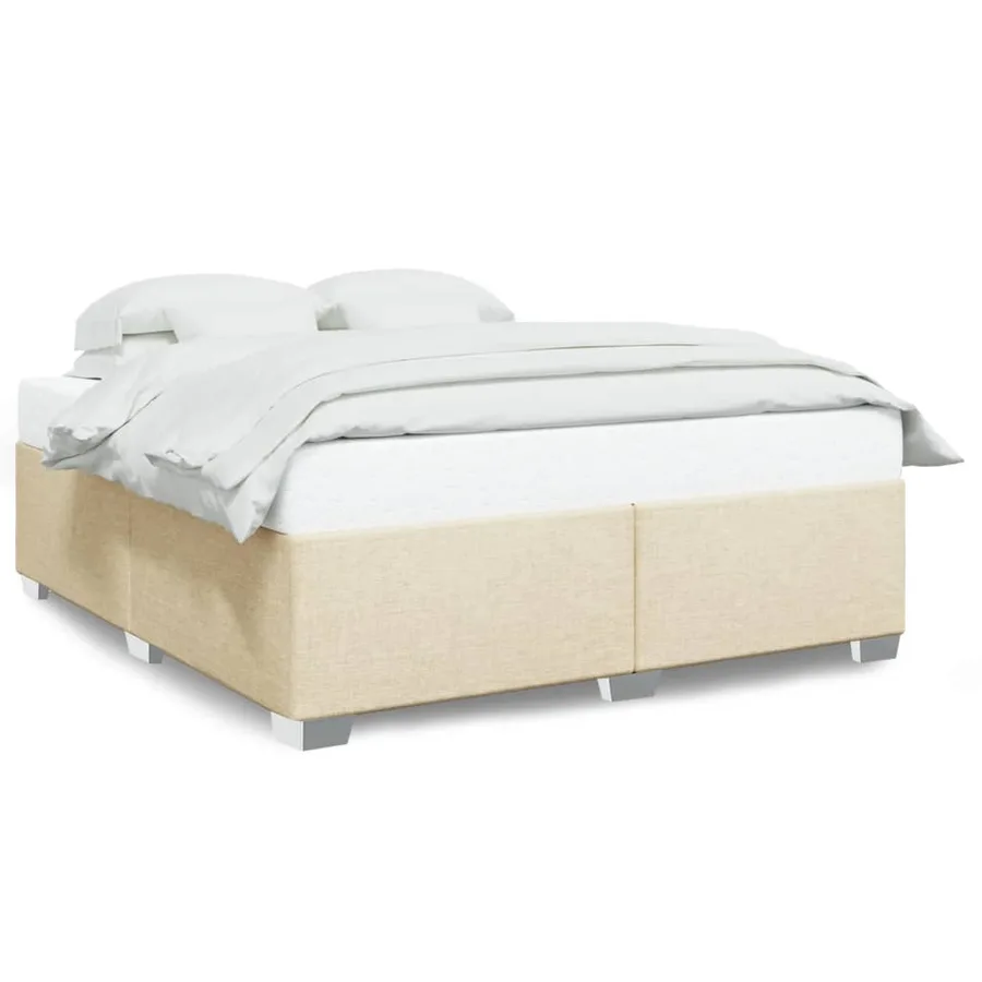 Cadre de lit sans matelas crème 180x200 cm tissu - 2