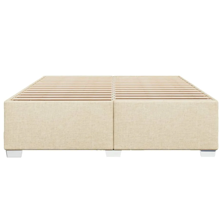 Cadre de lit sans matelas crème 180x200 cm tissu - 4