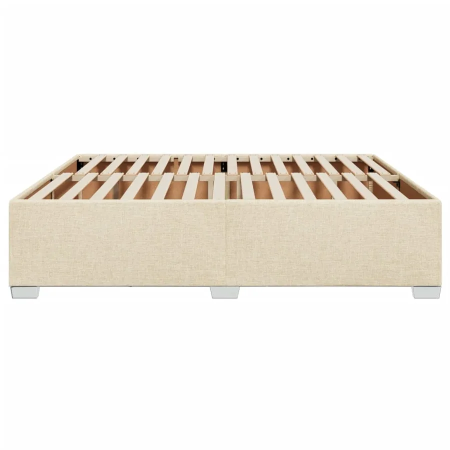 Cadre de lit sans matelas crème 180x200 cm tissu - 5