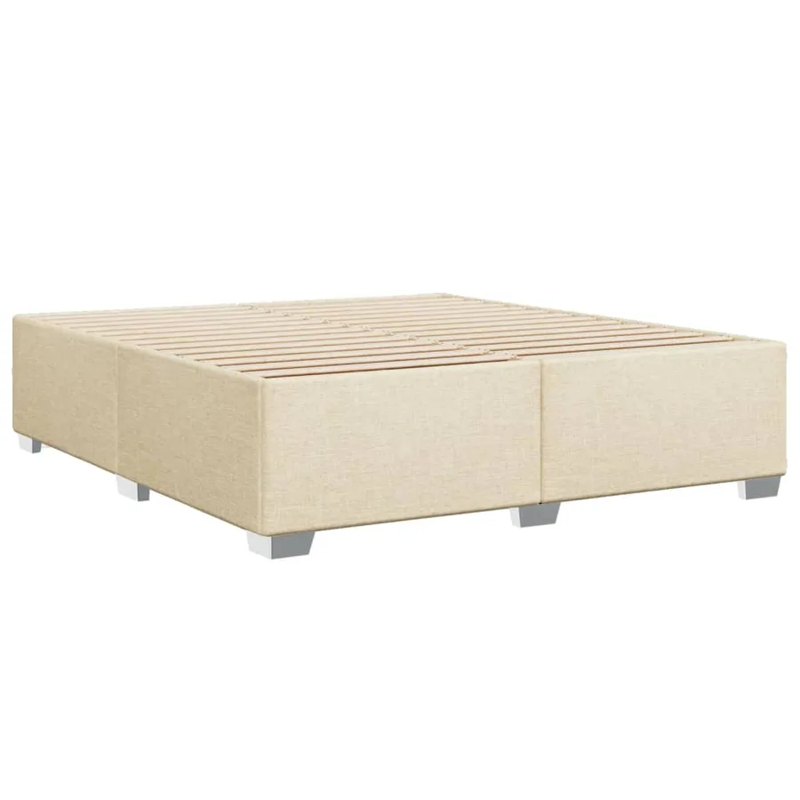 Cadre de lit sans matelas crème 180x200 cm tissu - 6