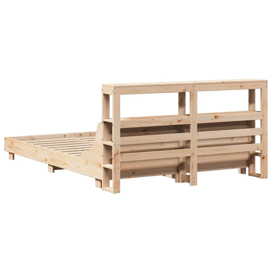 Cadre de lit sans matelas 120x190 cm bois de pin massif - 6