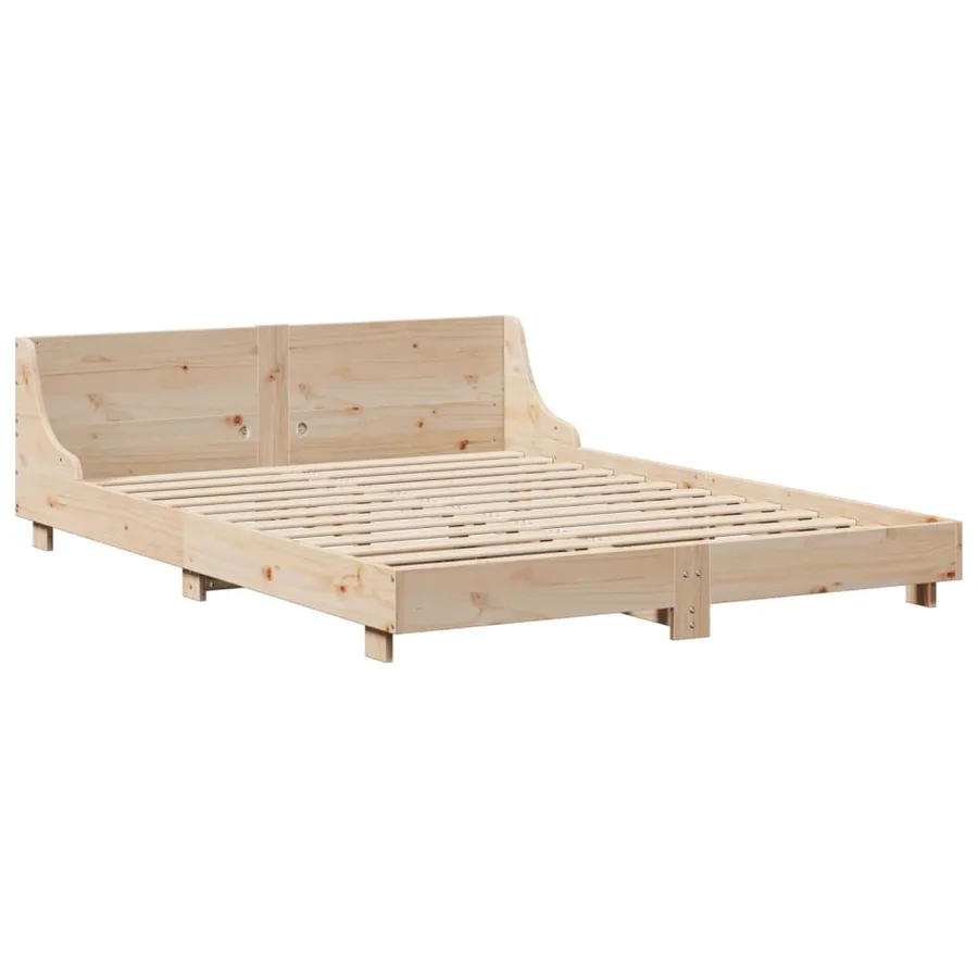 Cadre de lit sans matelas 120x190 cm bois de pin massif - 7