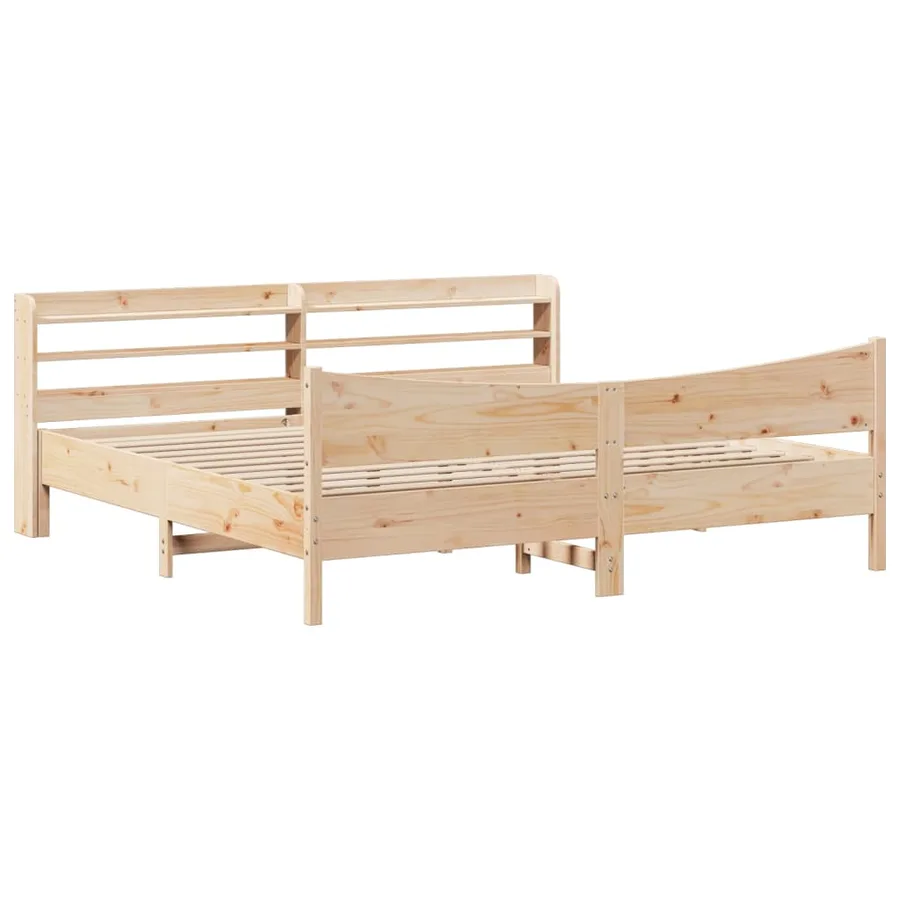 Cadre de lit avec tête de lit 180x200 cm bois de pin massif - 2