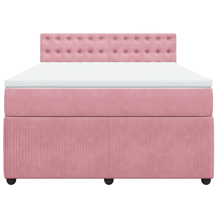 Sommier à lattes de lit avec matelas Rose 160x200 cm Velours - 4