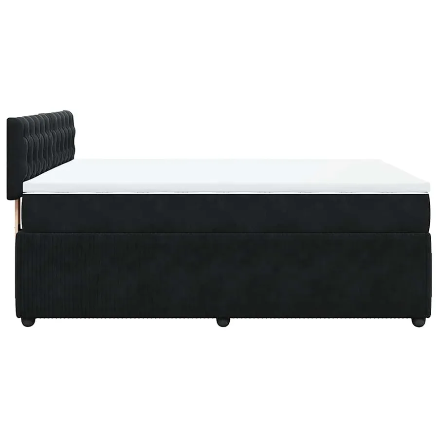 Sommier à lattes de lit et matelas Noir 160x200 cm Velours - 7
