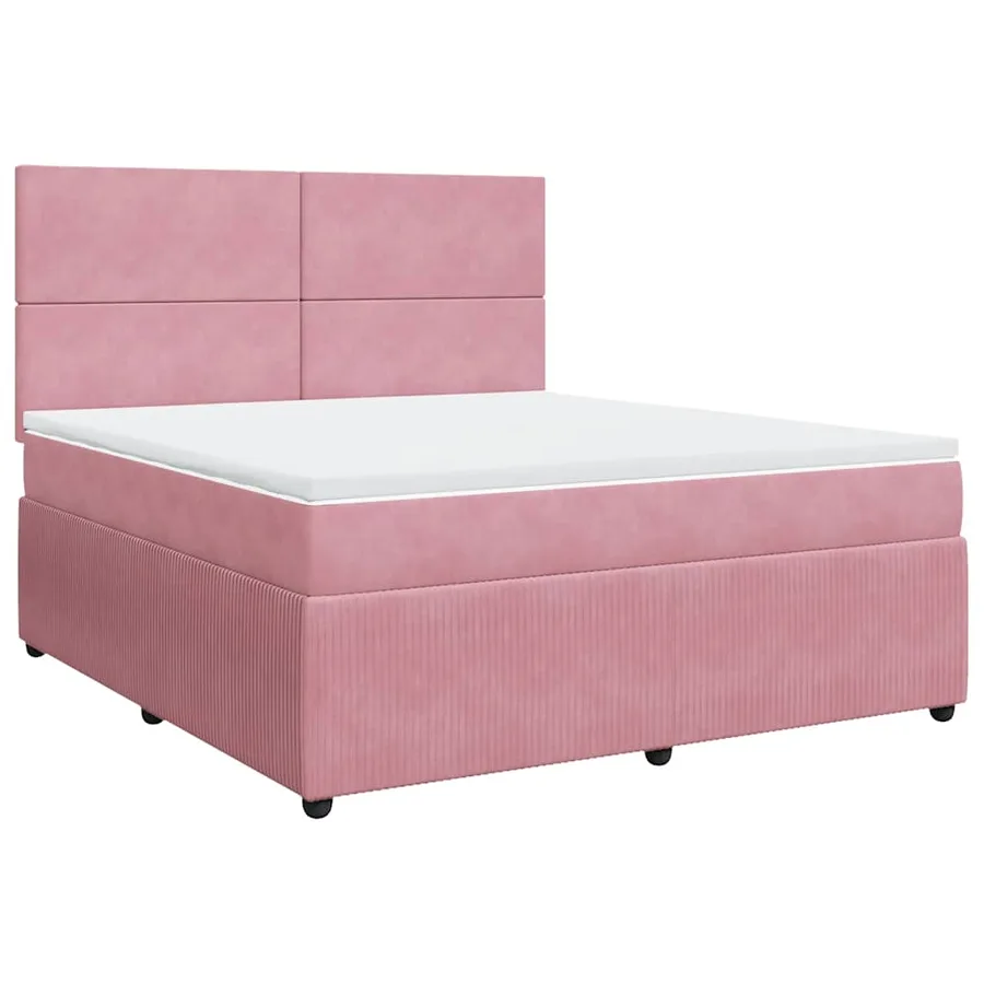Sommier à lattes de lit avec matelas Rose 180x200 cm Velours - 3