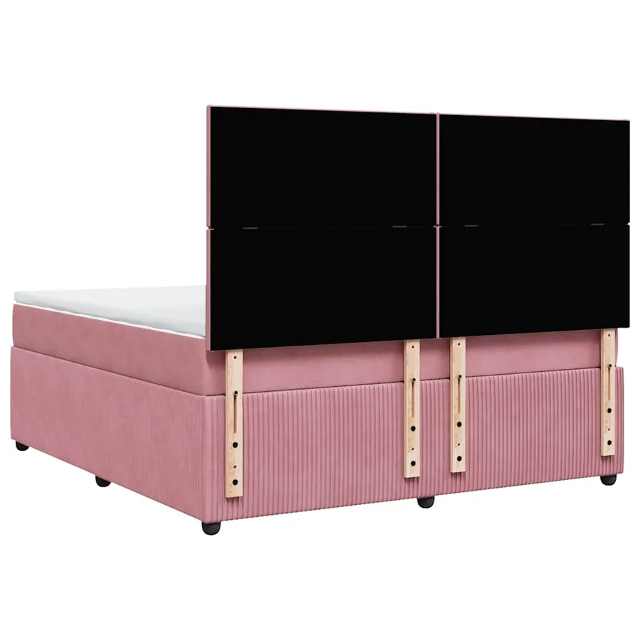 Sommier à lattes de lit avec matelas Rose 180x200 cm Velours - 8