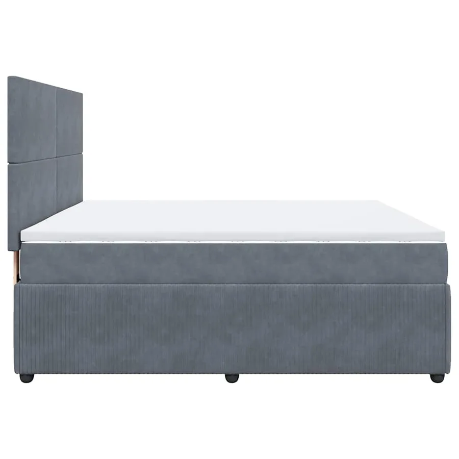 Sommier à lattes de lit et matelas Gris foncé 180x200cm Velours - 5