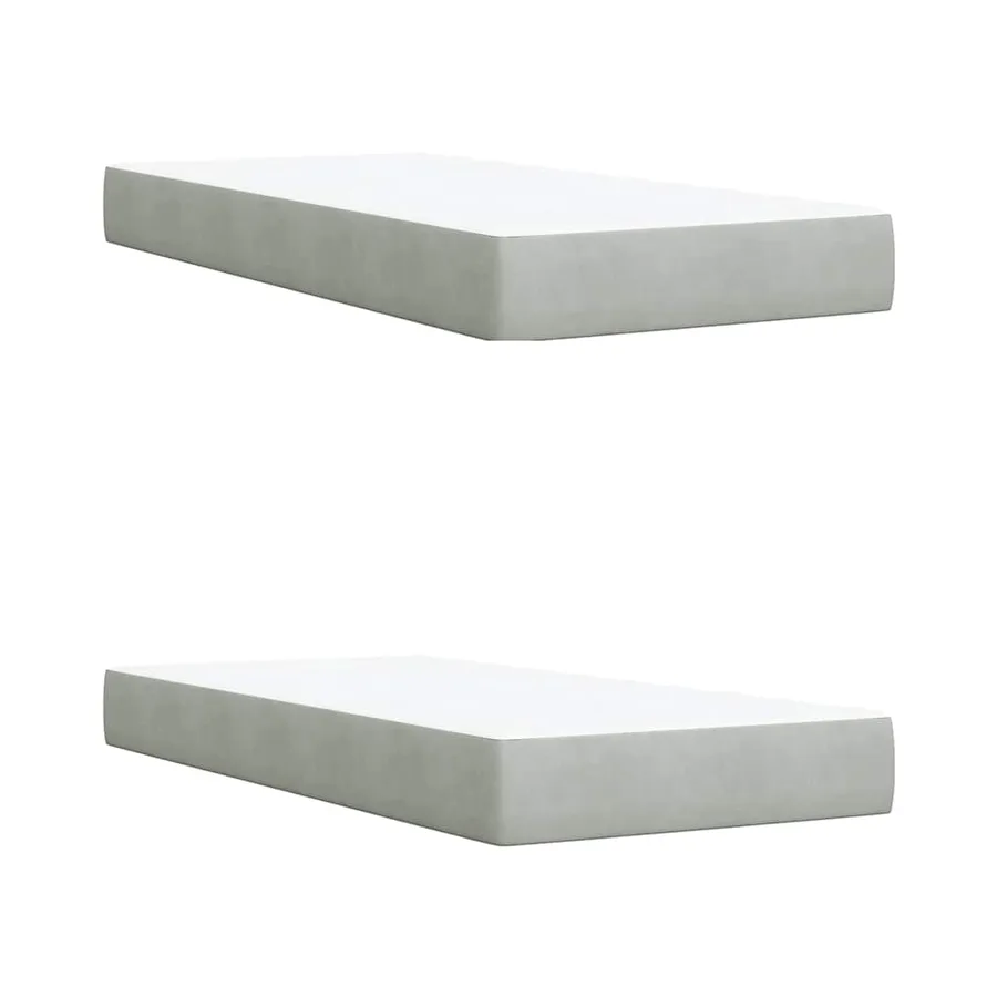 Sommier à lattes de lit et matelas Gris clair 200x200cm Velours - 11