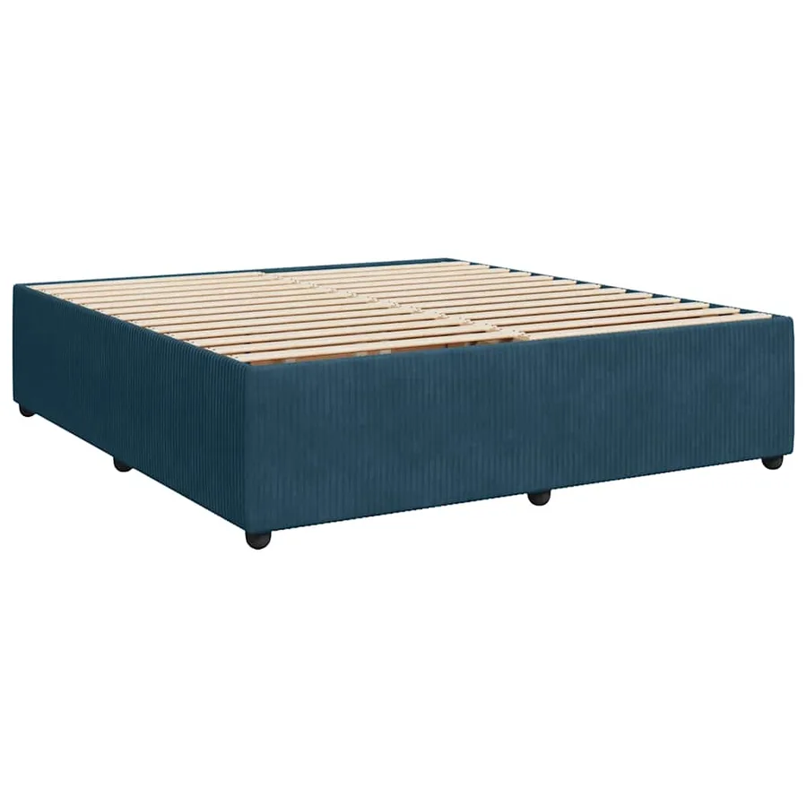 Sommier à lattes de lit et matelas Bleu 200x200 cm velours - 10
